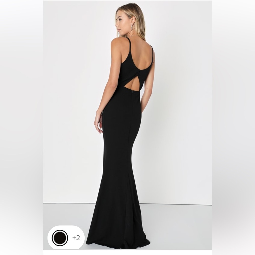 LULUS BLACK MERMAID MAXI BRIDESMAID / WEDDING GUEST DRESS